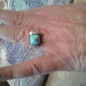 estate turquoise Ring.  With Diamond Bezel Reserved